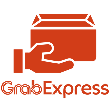 GrabExpress logo in orange (hand holding package)